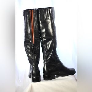 Bins-Line sexy black leather boots